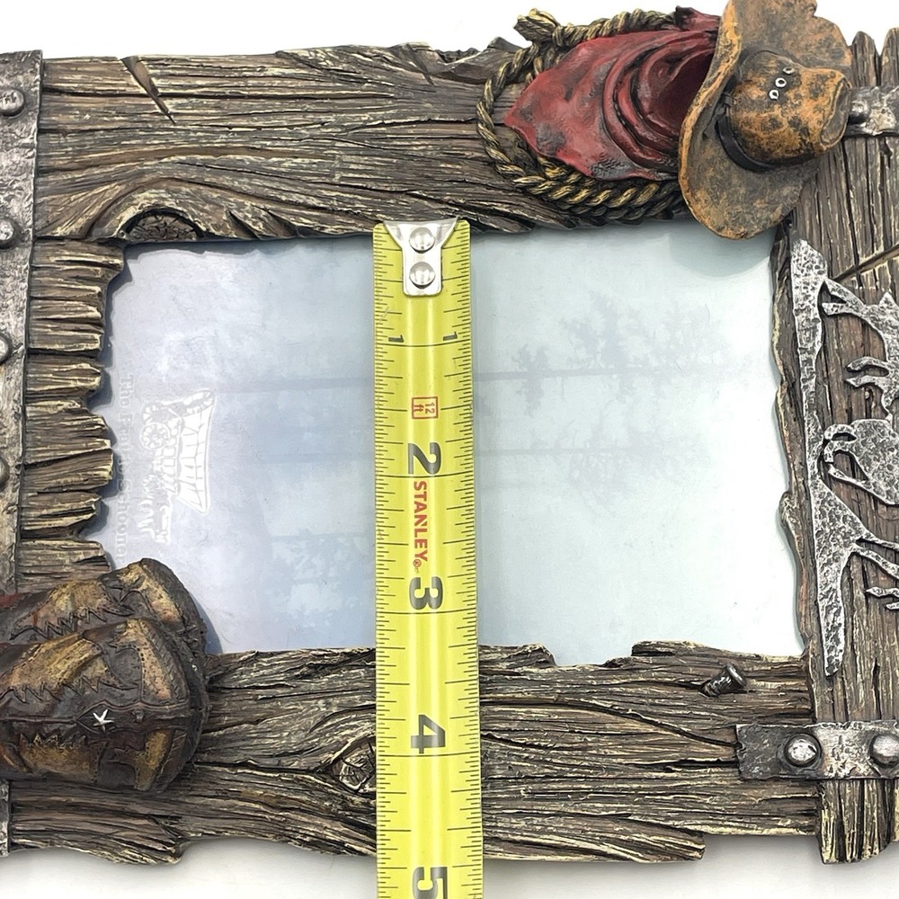 Legends Gifts Cowboy Western Photo Frame Boots Hat Rodeo Rustic Holds 5x3.5 - Picture 12 of 16
